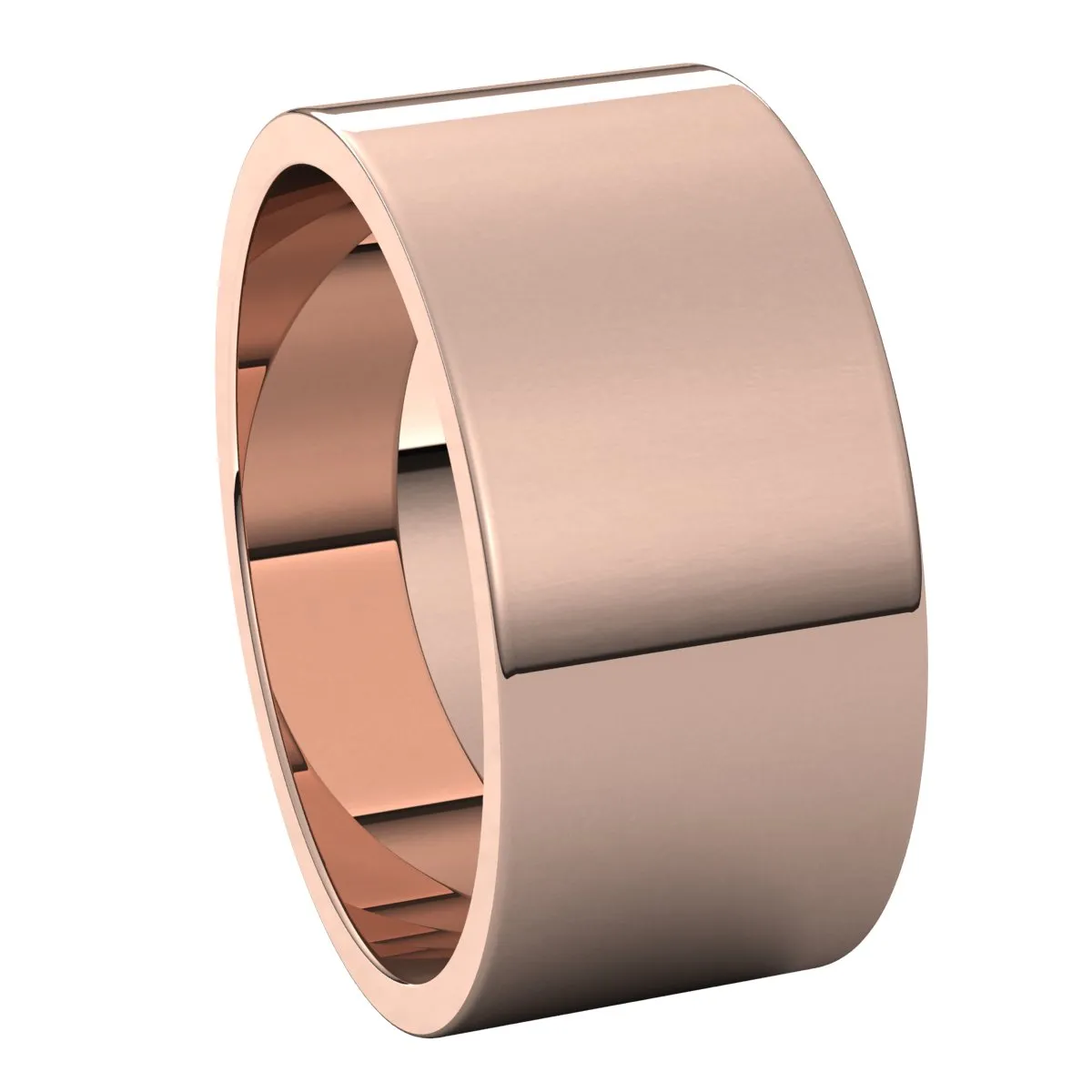 10K Rose Gold 9 mm flat Wedding Band