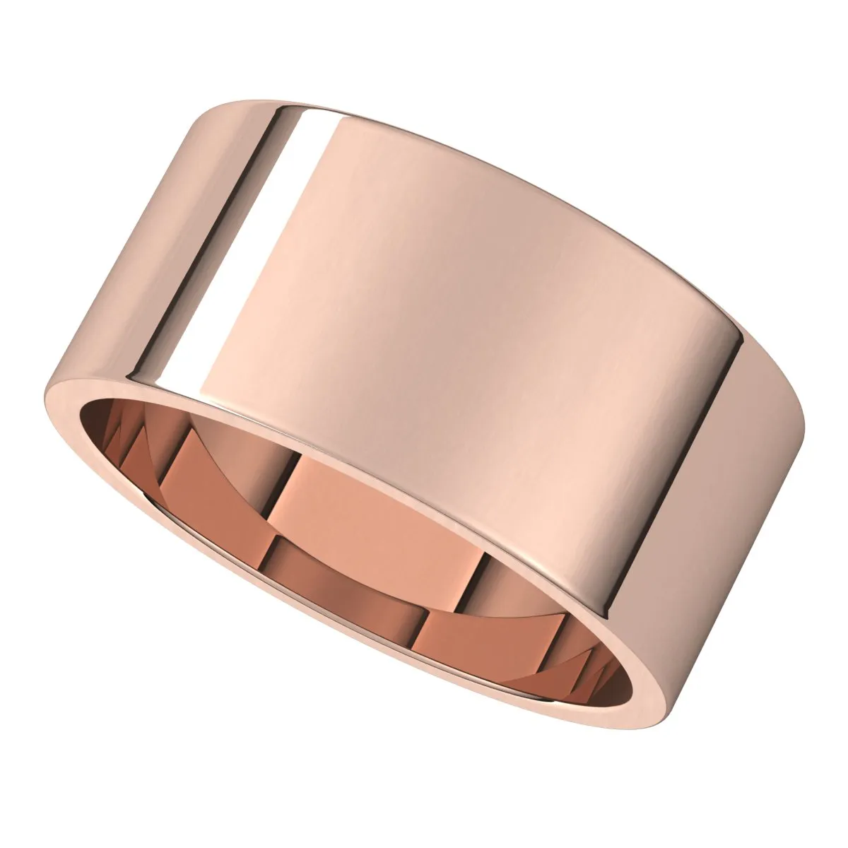 10K Rose Gold 9 mm flat Wedding Band