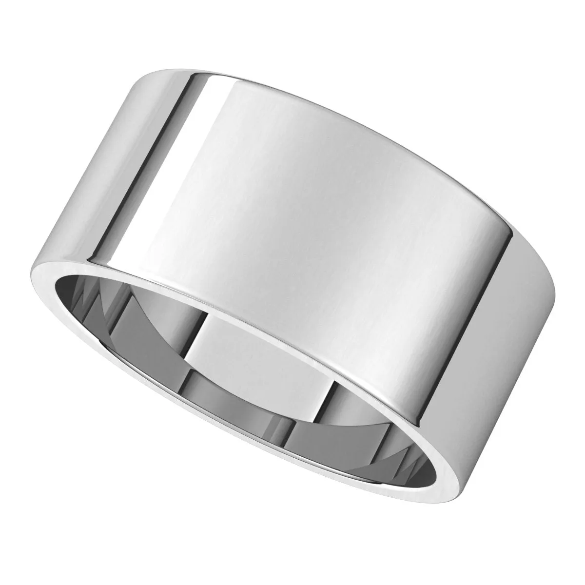 10K White Gold 9 mm flat Wedding Band