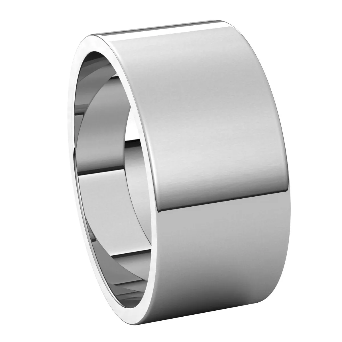 10K White Gold 9 mm flat Wedding Band