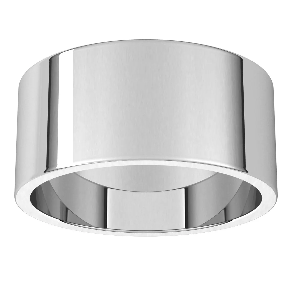 10K White Gold 9 mm flat Wedding Band