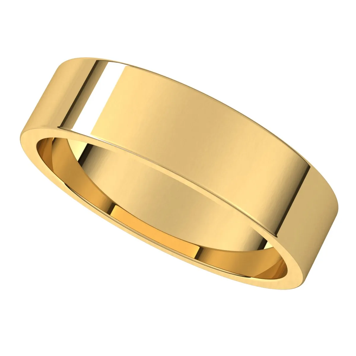 10K Yellow Gold 5 mm flat Wedding Band