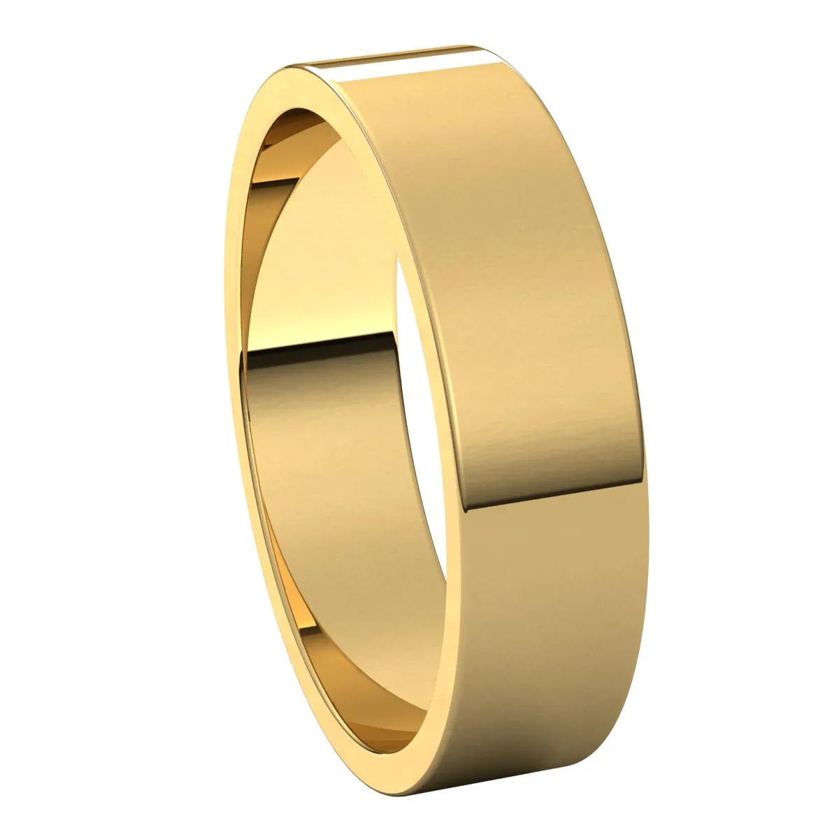 10K Yellow Gold 5 mm flat Wedding Band