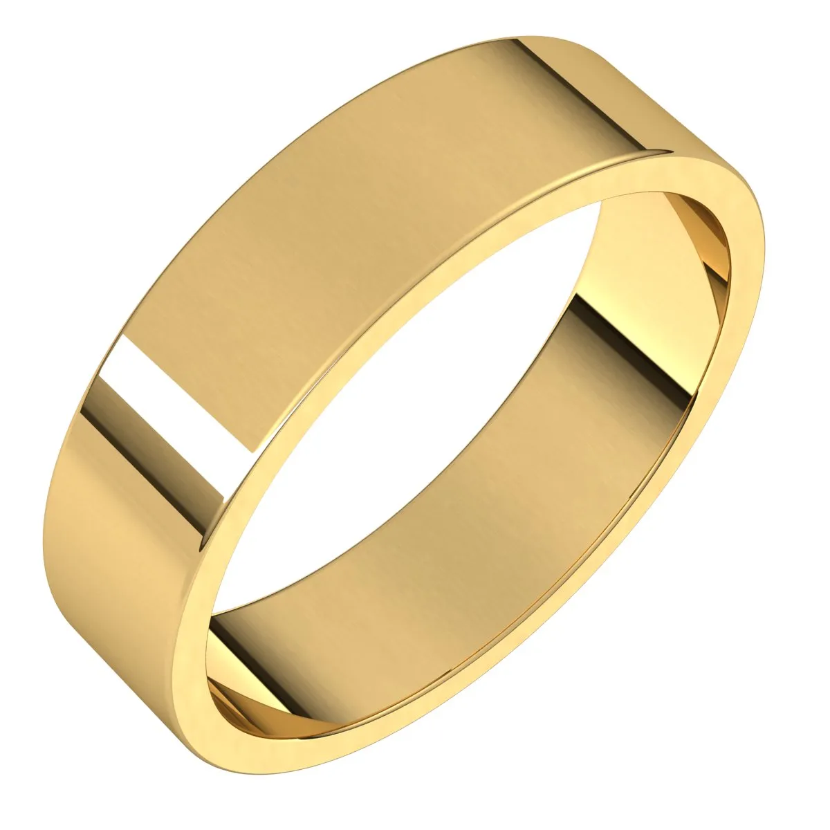 10K Yellow Gold 5 mm flat Wedding Band