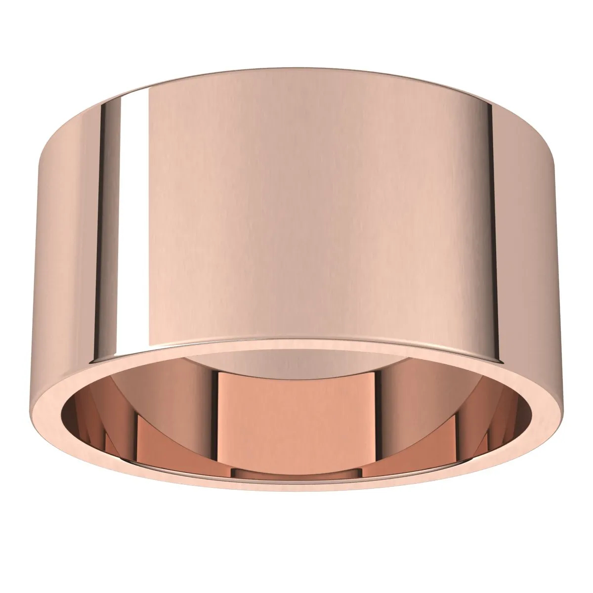 14K Rose Gold 10 mm flat Wedding Band