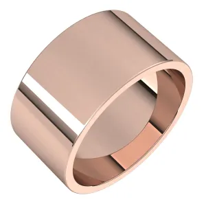 14K Rose Gold 10 mm flat Wedding Band