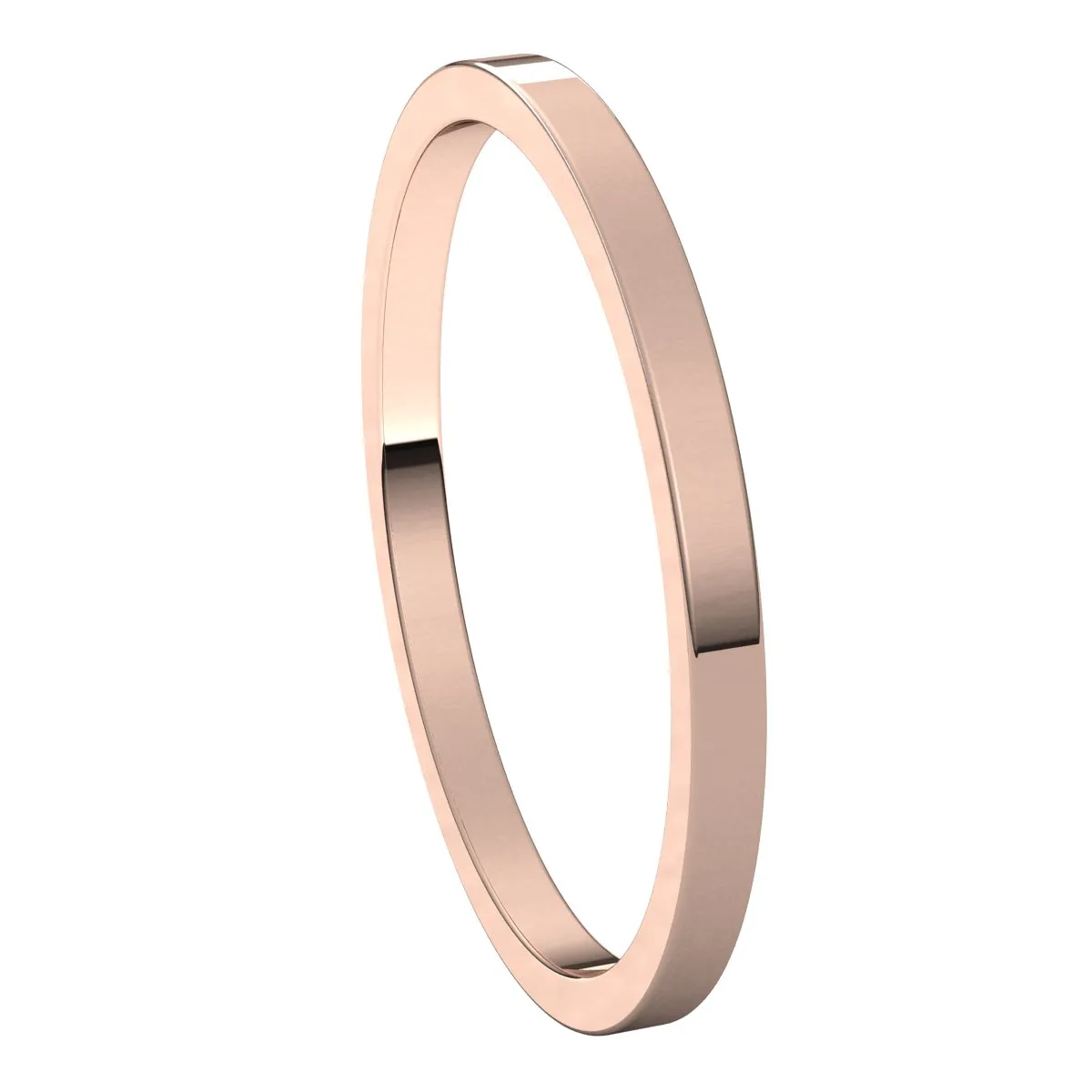 14K Rose Gold 1.5 mm flat Wedding Band