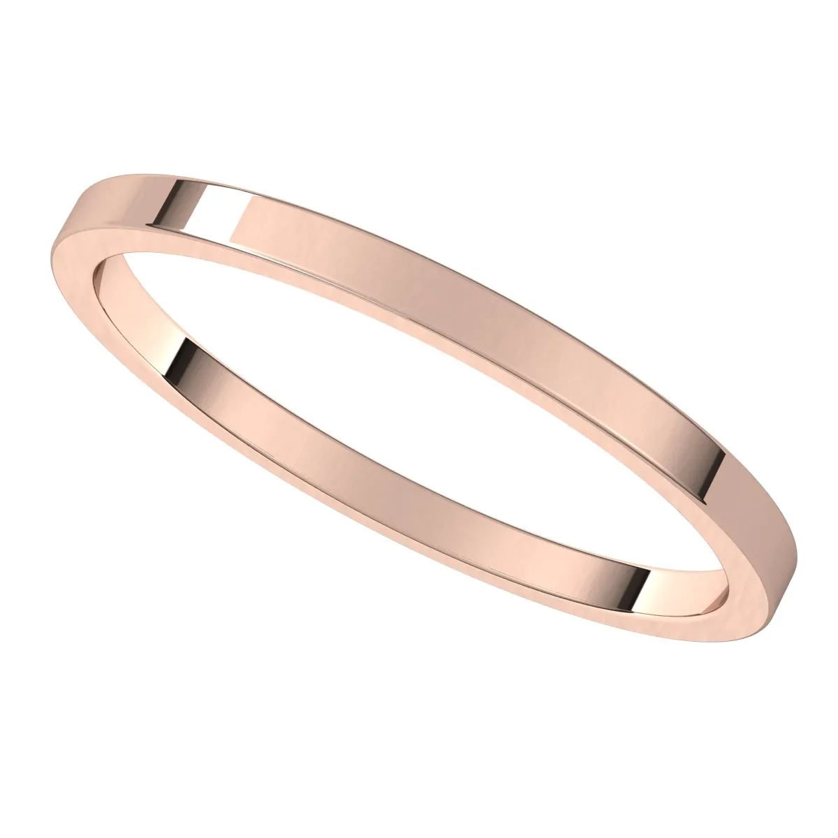 14K Rose Gold 1.5 mm flat Wedding Band