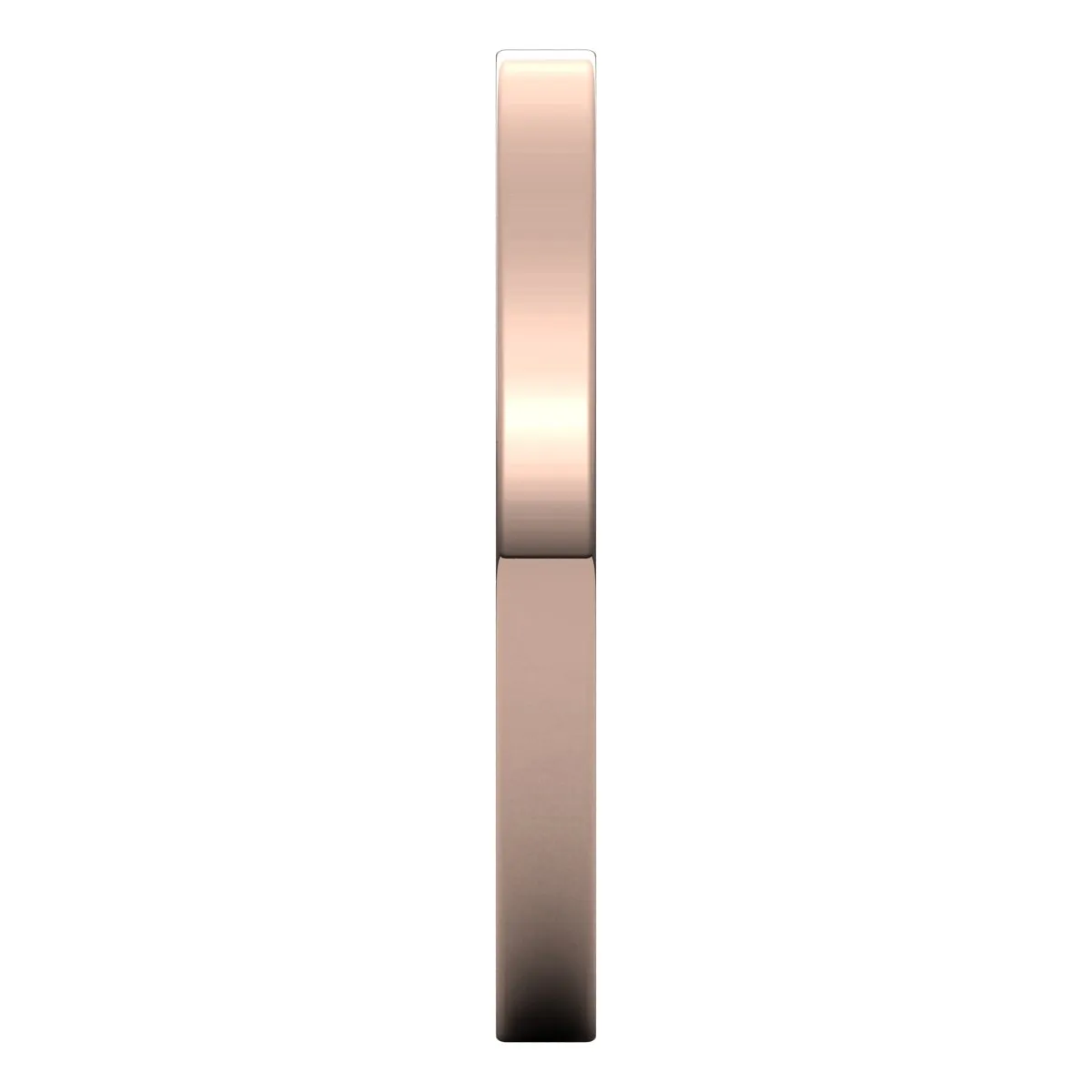 14K Rose Gold 2 mm flat Wedding Band