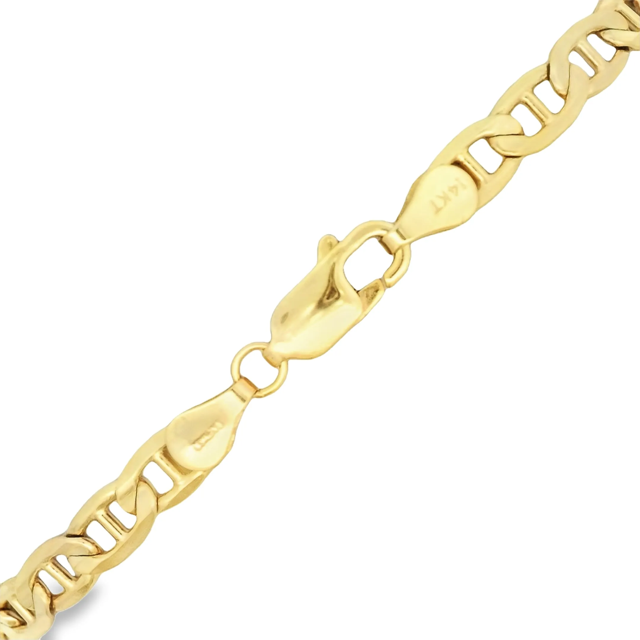 14k Yellow Gold 4.5mm Flat Anchor Bracelet 7 1/4"