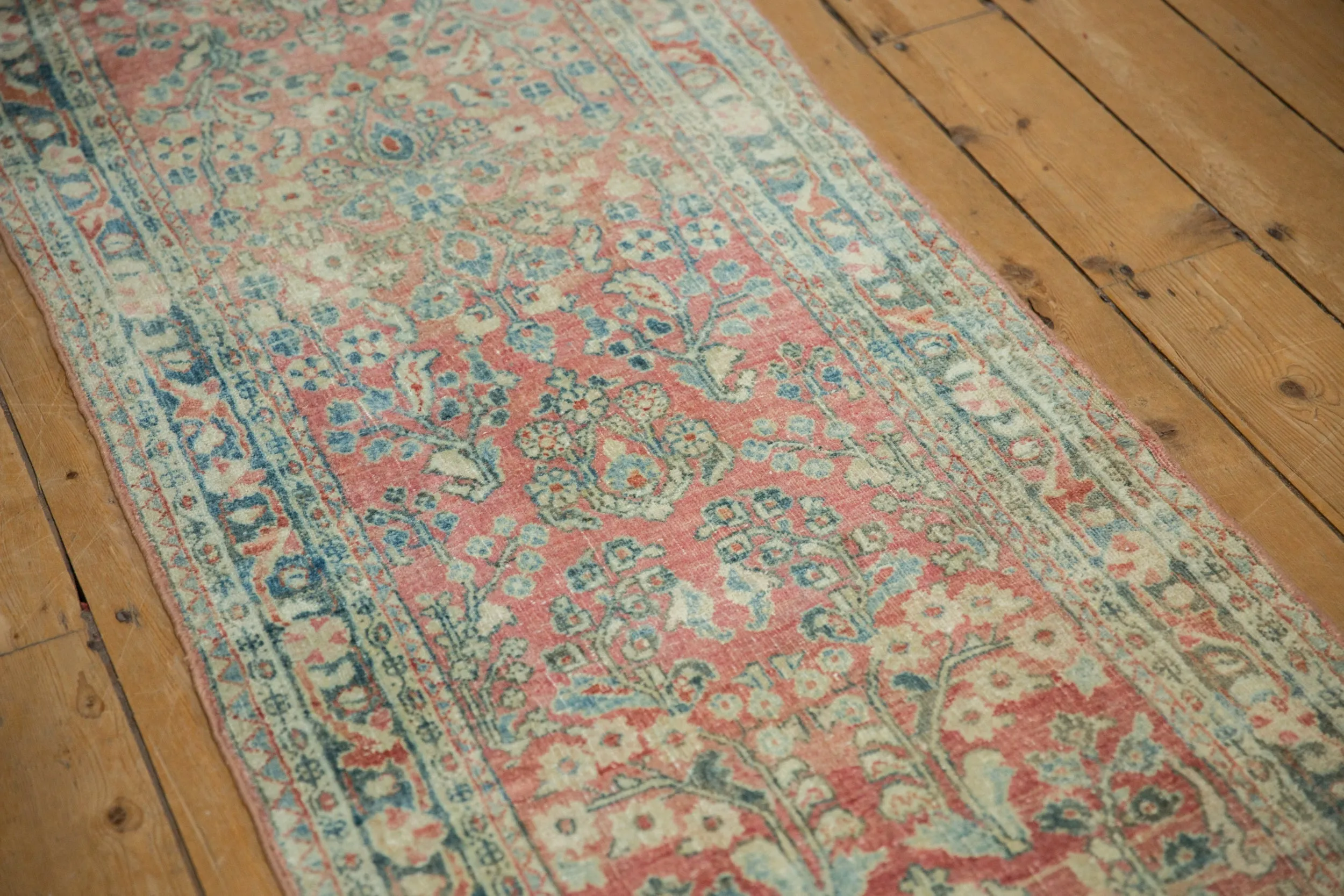 2.5x8.5 Vintage Distressed Sarouk Rug Runner