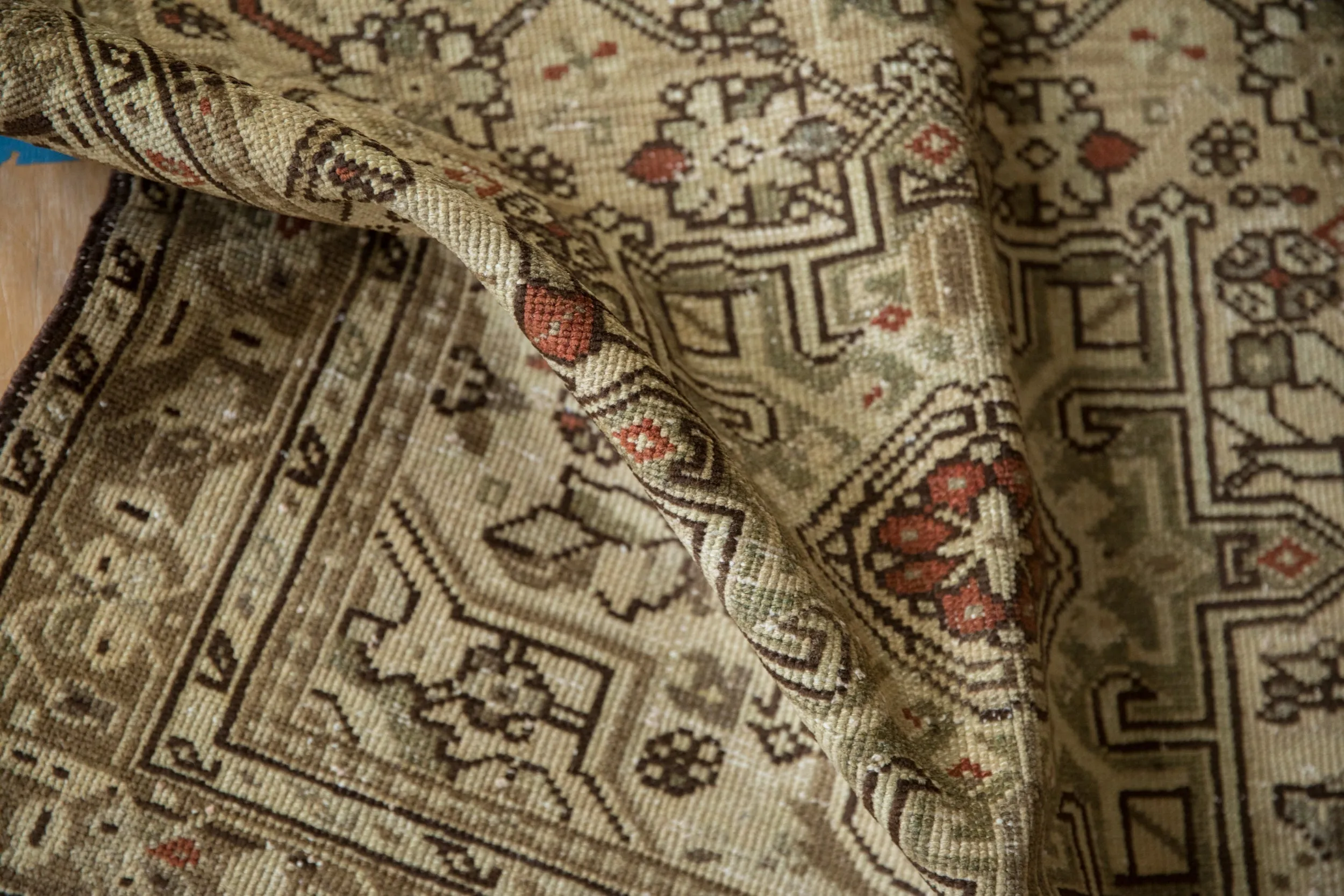 3.5x10.5 Vintage Distressed Karaja Rug Runner