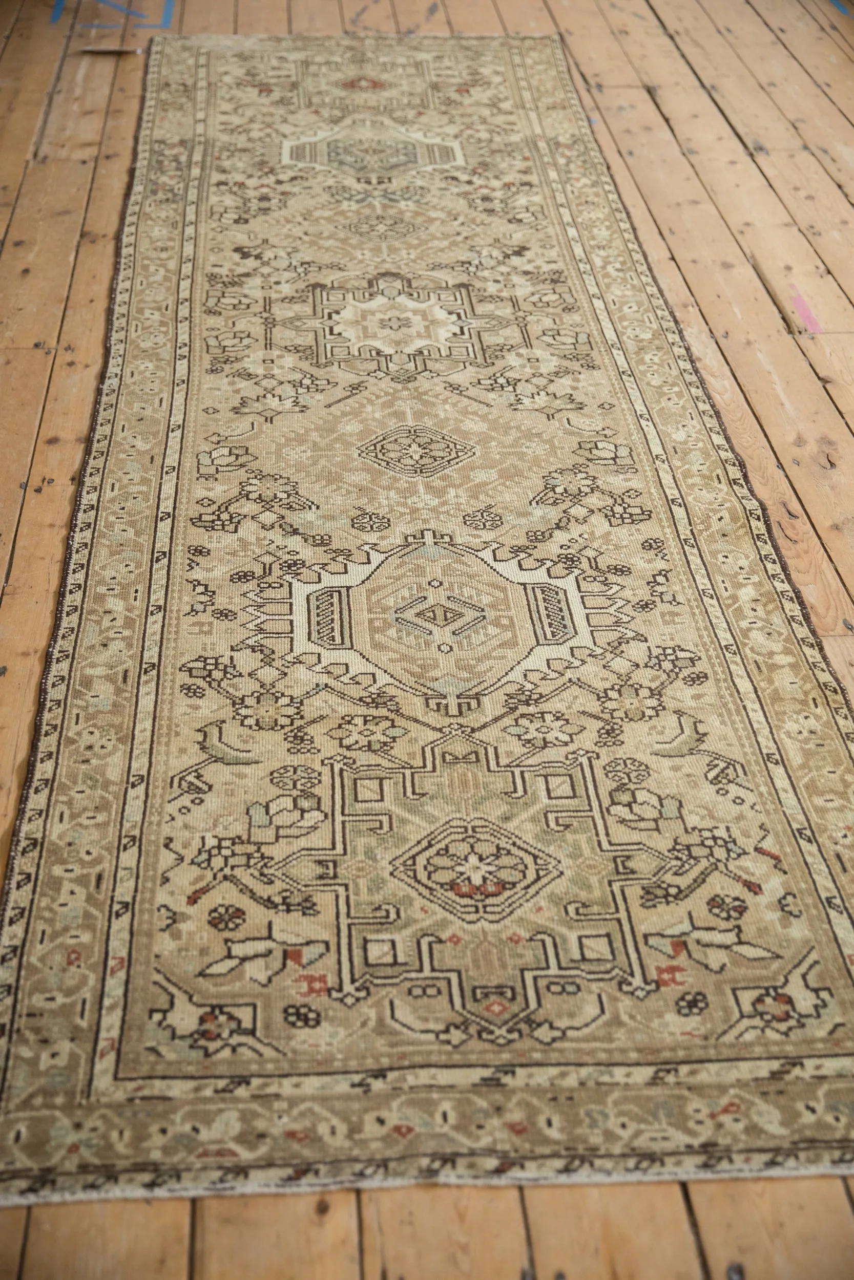 3.5x10.5 Vintage Distressed Karaja Rug Runner