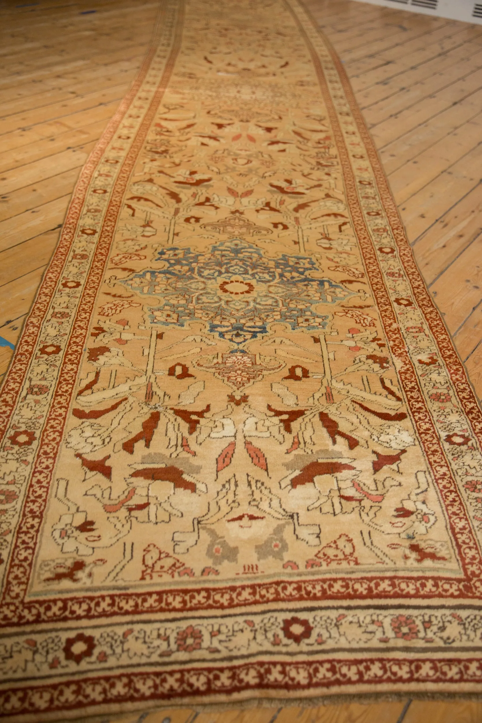 3.5x17 Antique Distressed Karabagh Rug Runner