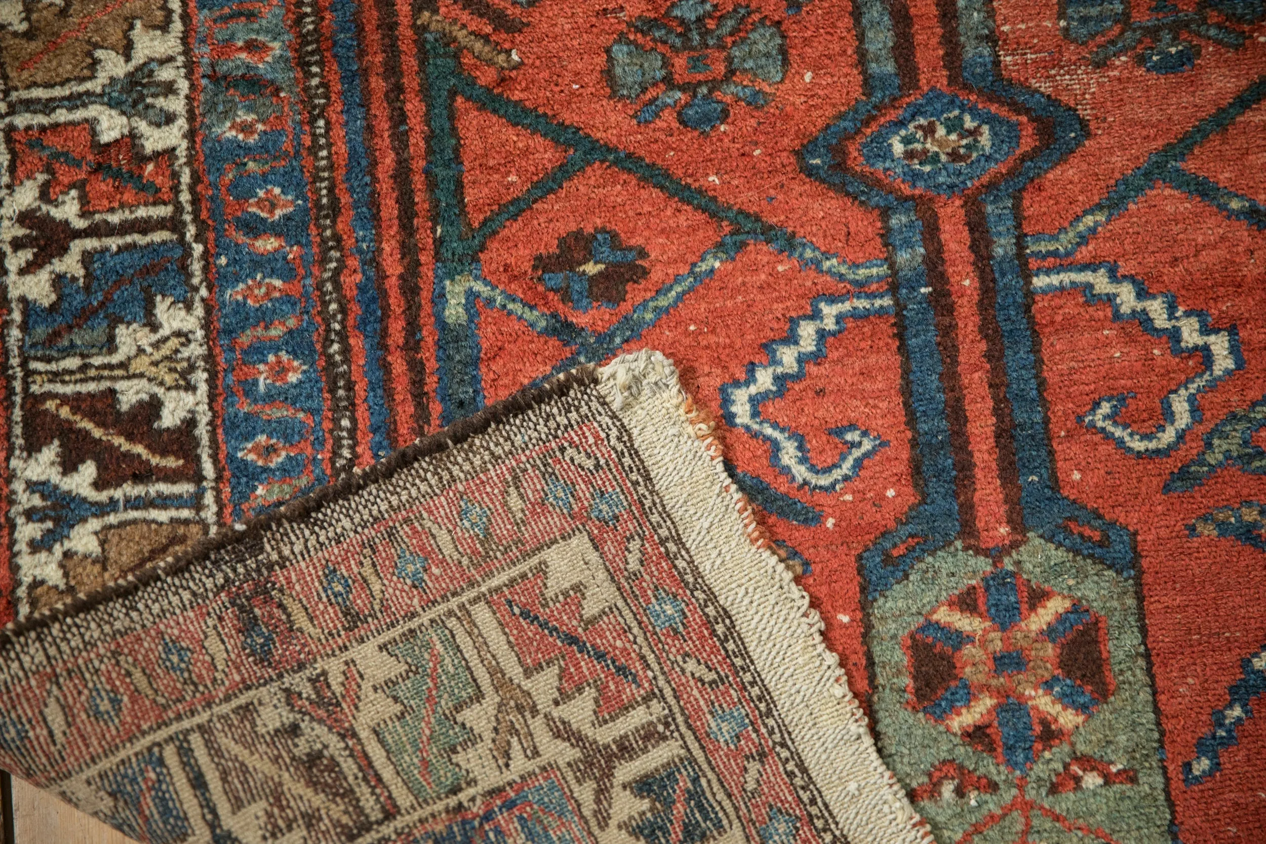 3.5x9 Vintage Kurdish Hamadan Rug Runner
