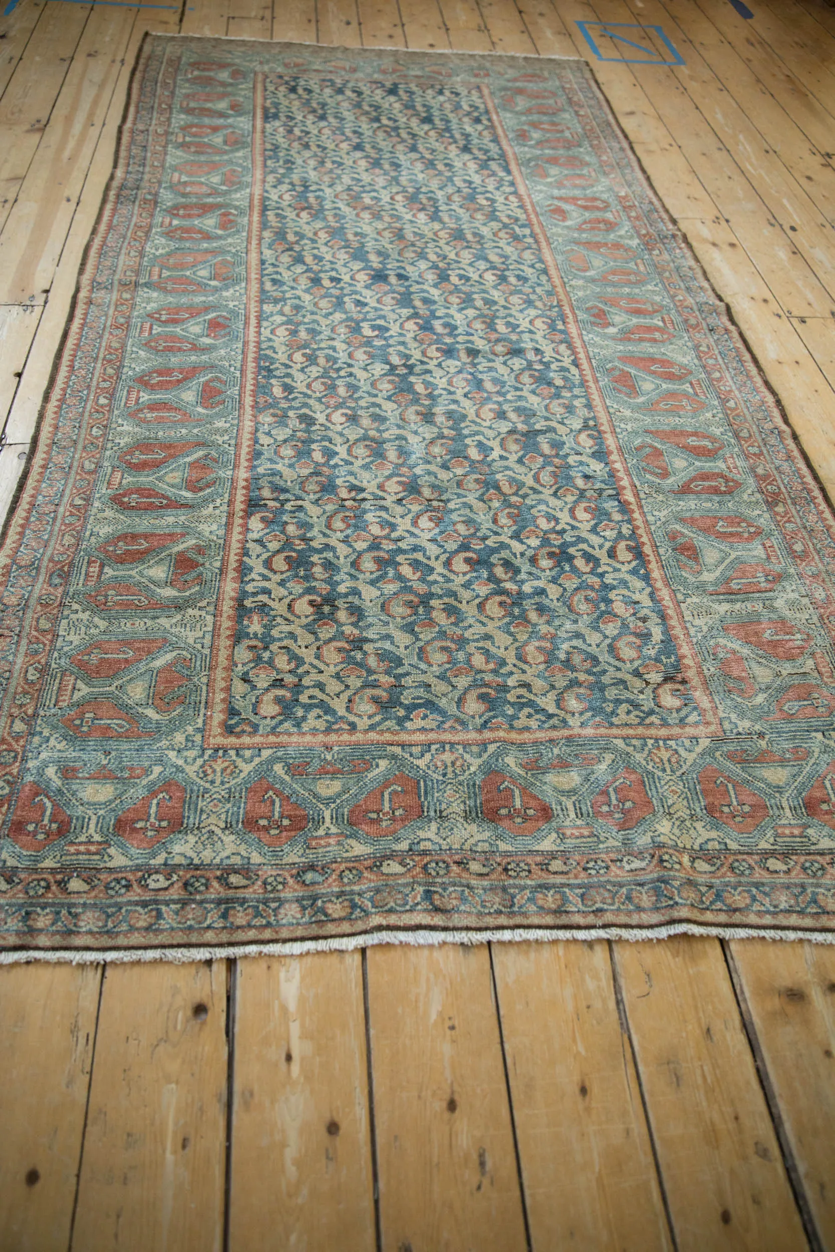 4.5x9 Vintage Fine Distressed Malayer Rug Runner