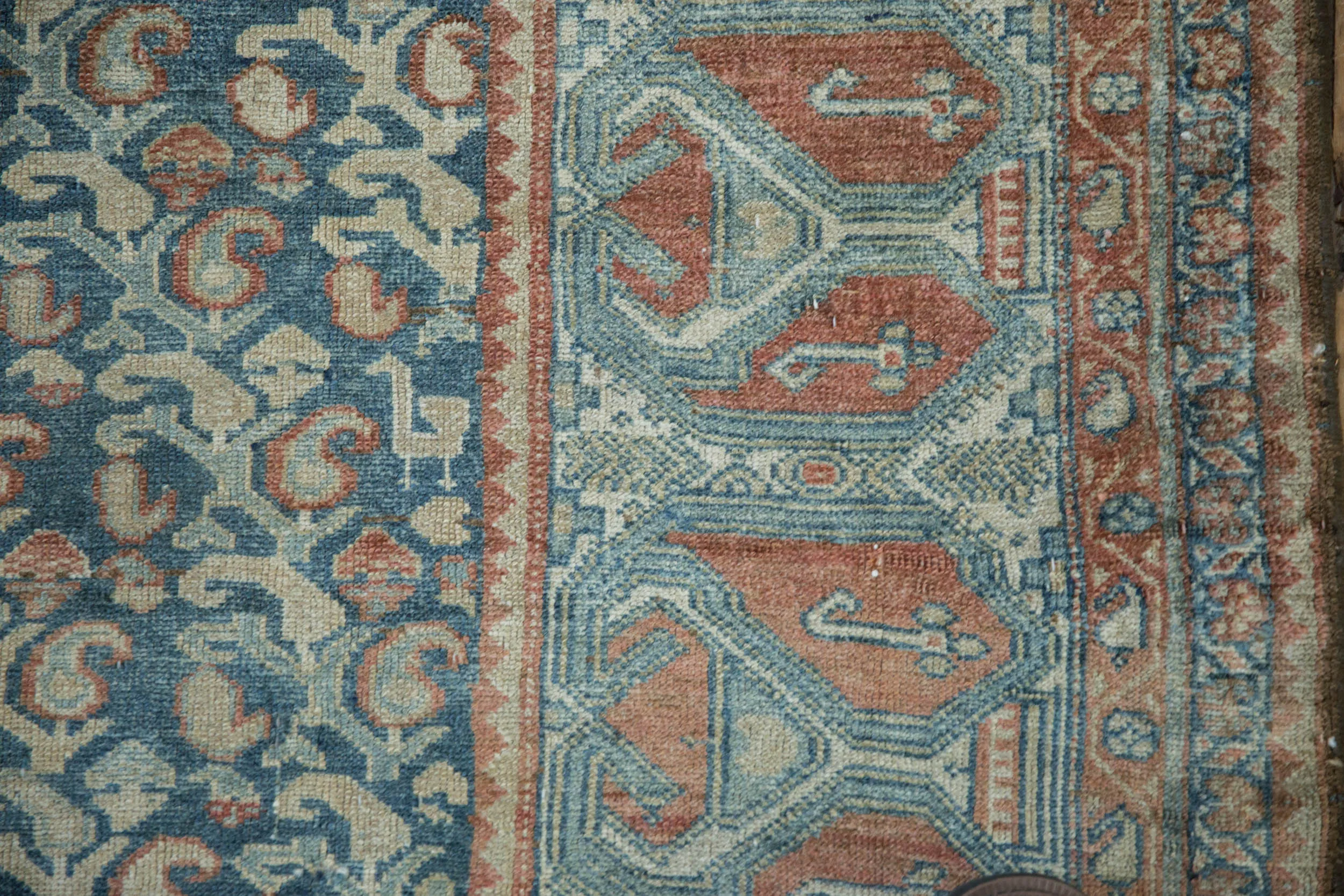 4.5x9 Vintage Fine Distressed Malayer Rug Runner