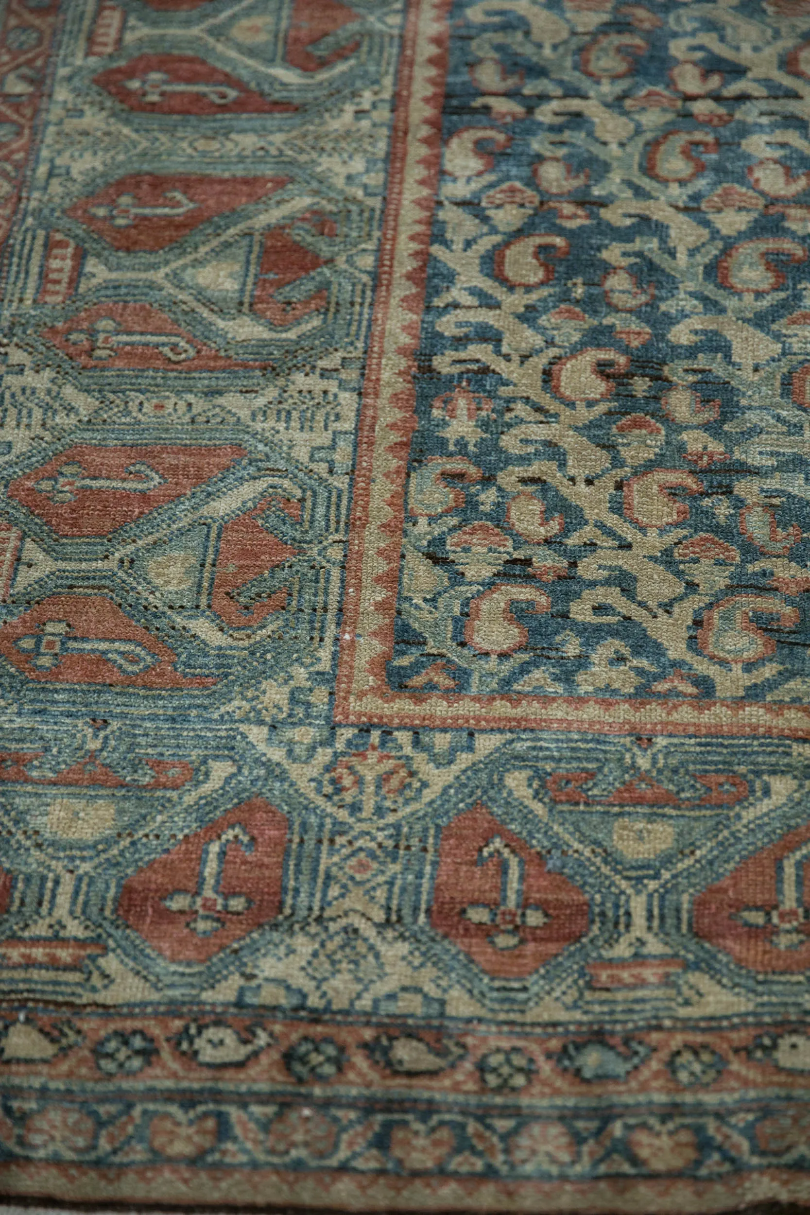 4.5x9 Vintage Fine Distressed Malayer Rug Runner