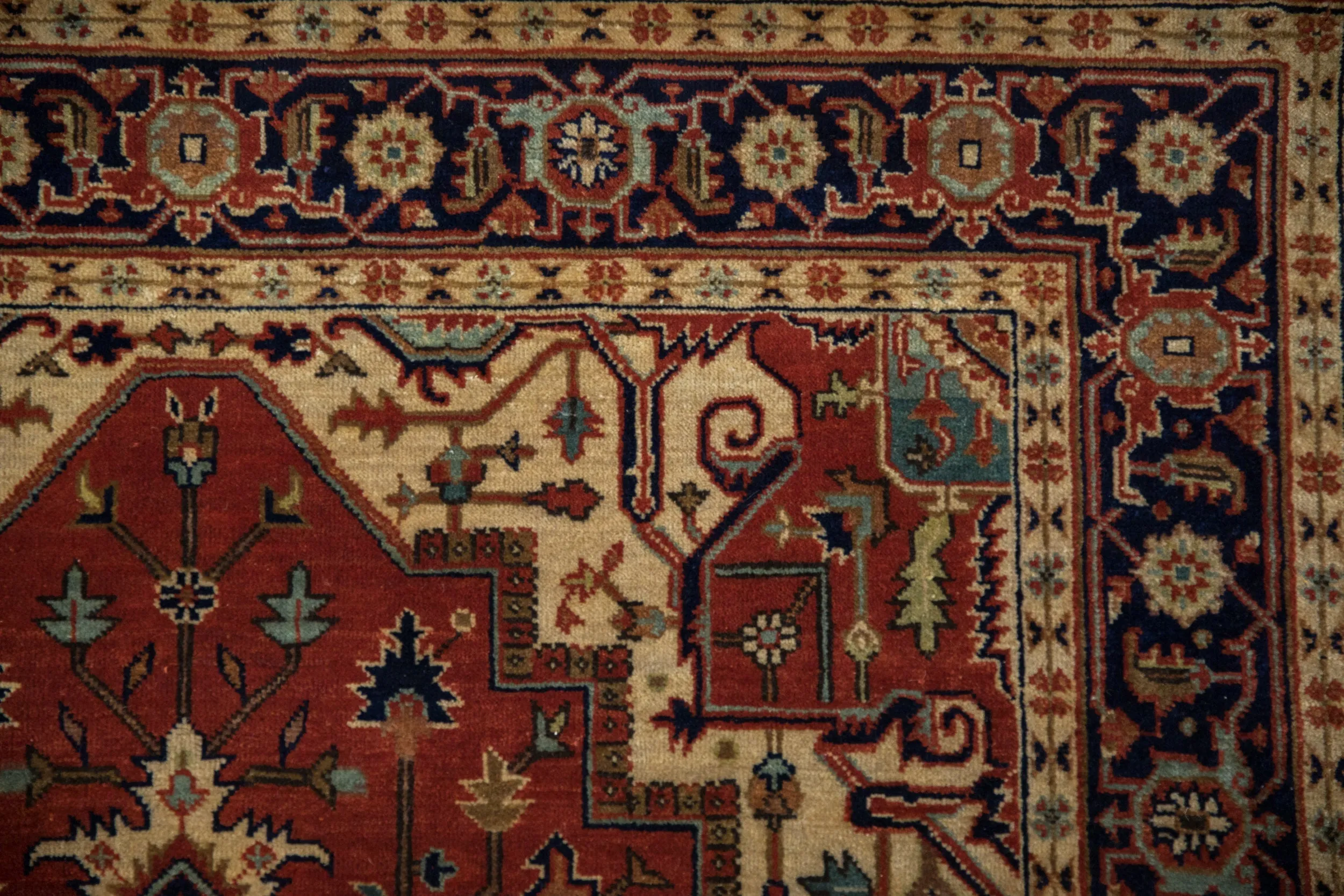 4x12 Indian Heriz Design Rug Runner
