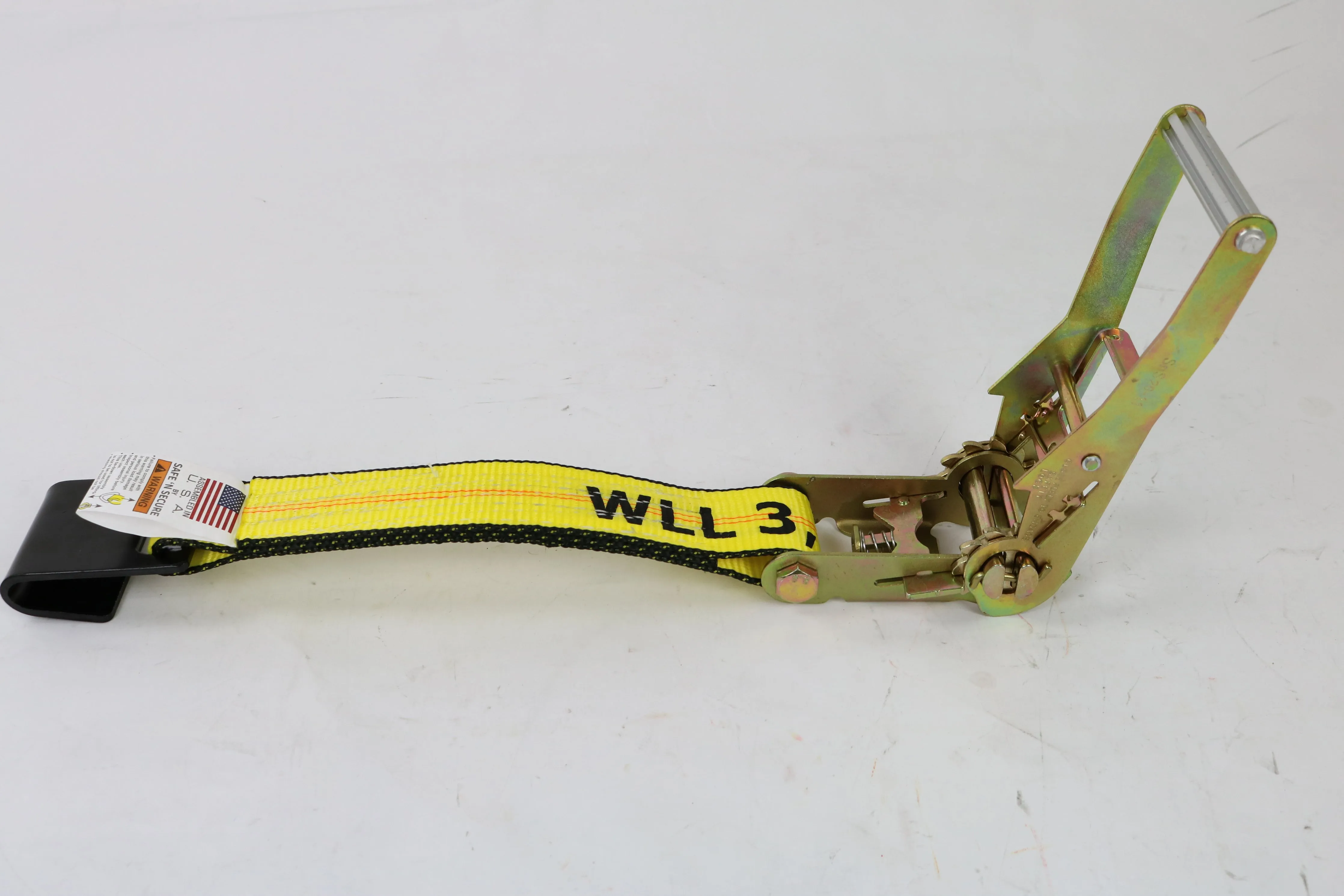 8 Pack Professional Grade BIG YELLOW 2" x 30' Ratchet Strap with Flat Hooks - 3333lb WLL