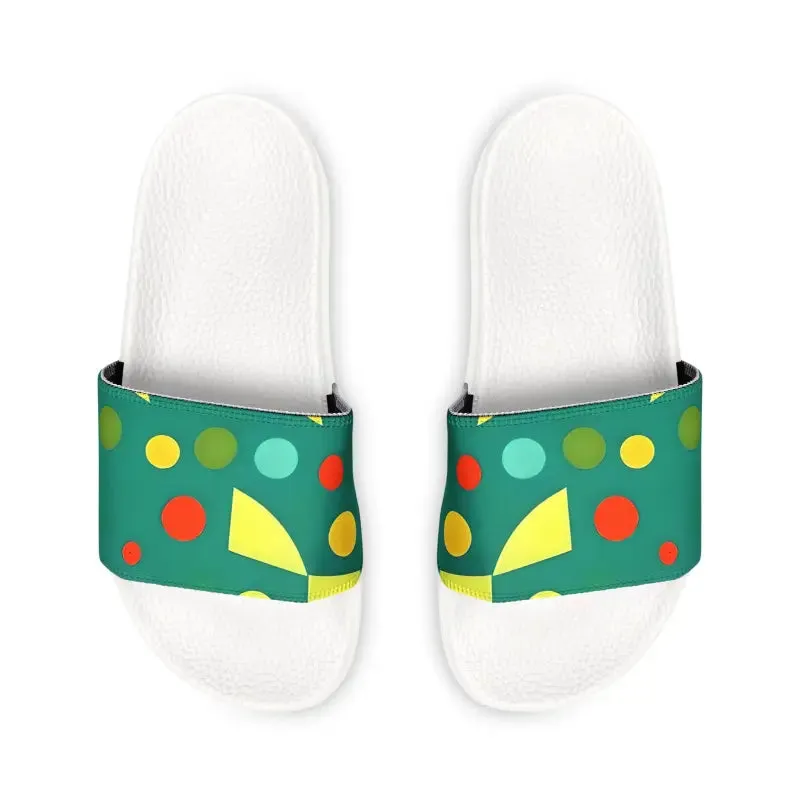 Abstract Green Men Pu Slide for Summer Style