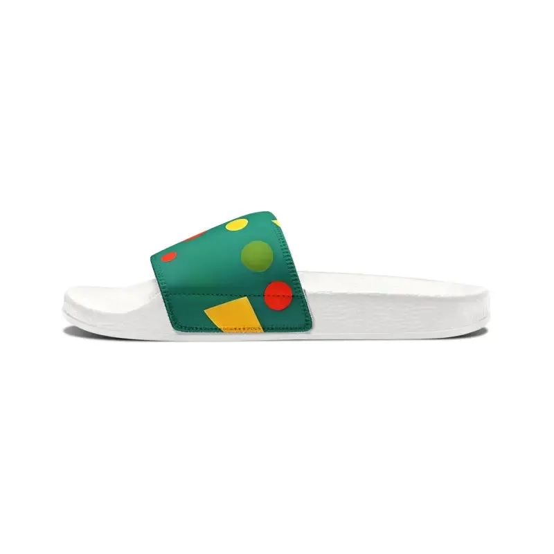 Abstract Green Men Pu Slide for Summer Style