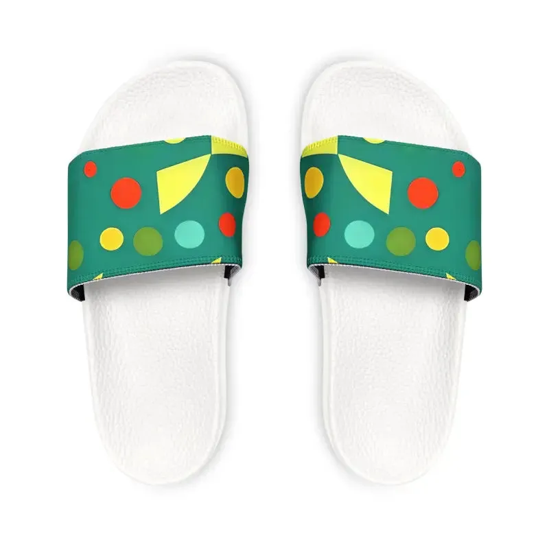 Abstract Green Men Pu Slide for Summer Style
