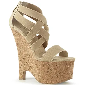 BEAU-669  Nude Elastic Band-Faux Le/Cork Wrapped