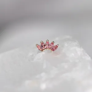 Bella Marquise Fan with Pink Tourmaline Threadless End