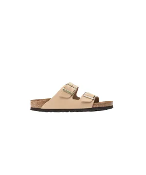 Birkenstock Arizona Nubuck Leather Sandcastle Soft Footbed Sandals