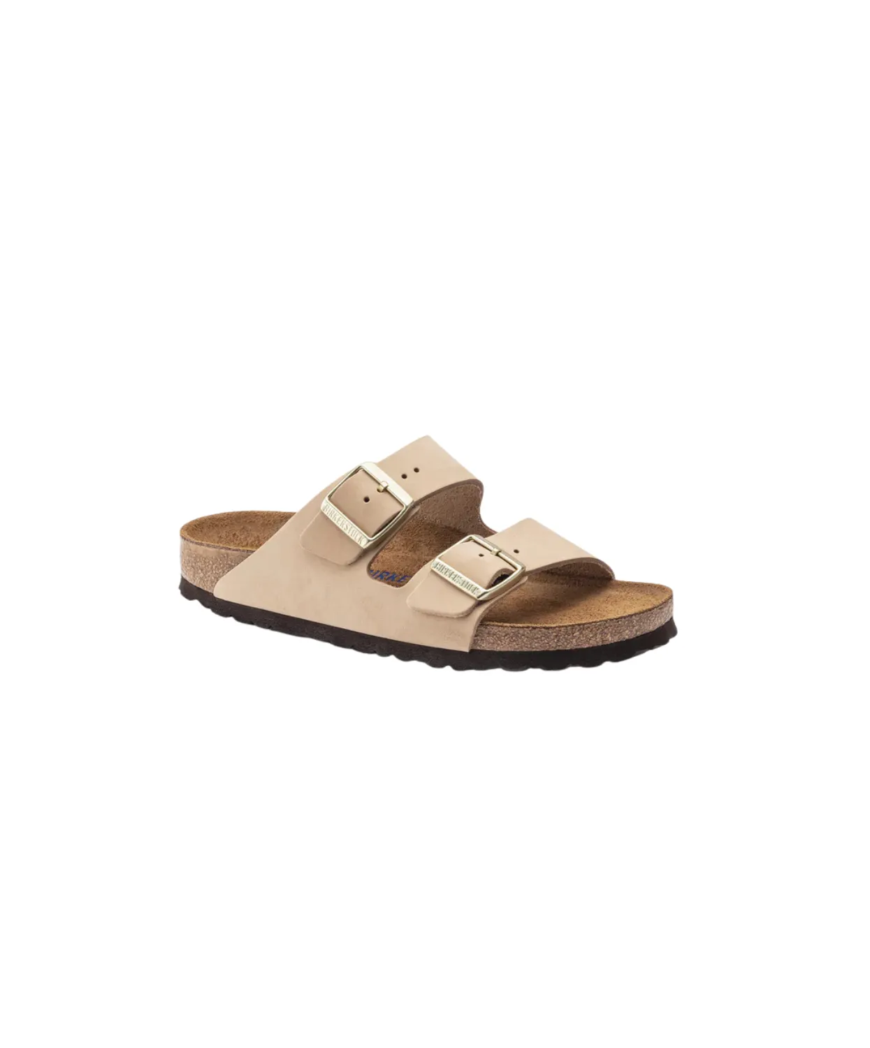 Birkenstock Arizona Nubuck Leather Sandcastle Soft Footbed Sandals