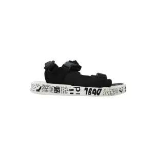 Black & White Dual Strap Sandals