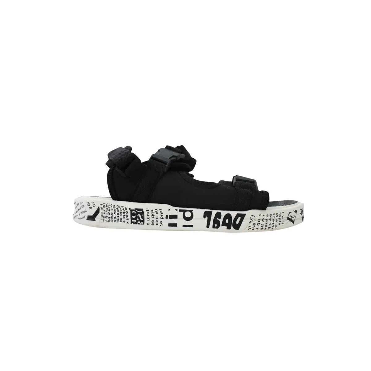 Black & White Dual Strap Sandals
