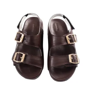 Brown Double-Strap Sandals for Kids