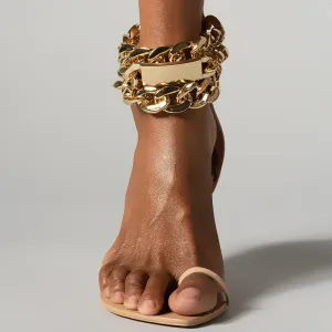 Chains Flat Heel Flat with Sandals