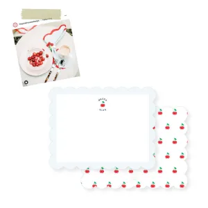 Cherry Notecard with Scallop Edge