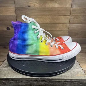 Converse Mens Size 9 Chuck Taylor II All Star Hi Top Sneakers Rainbow Multicolor