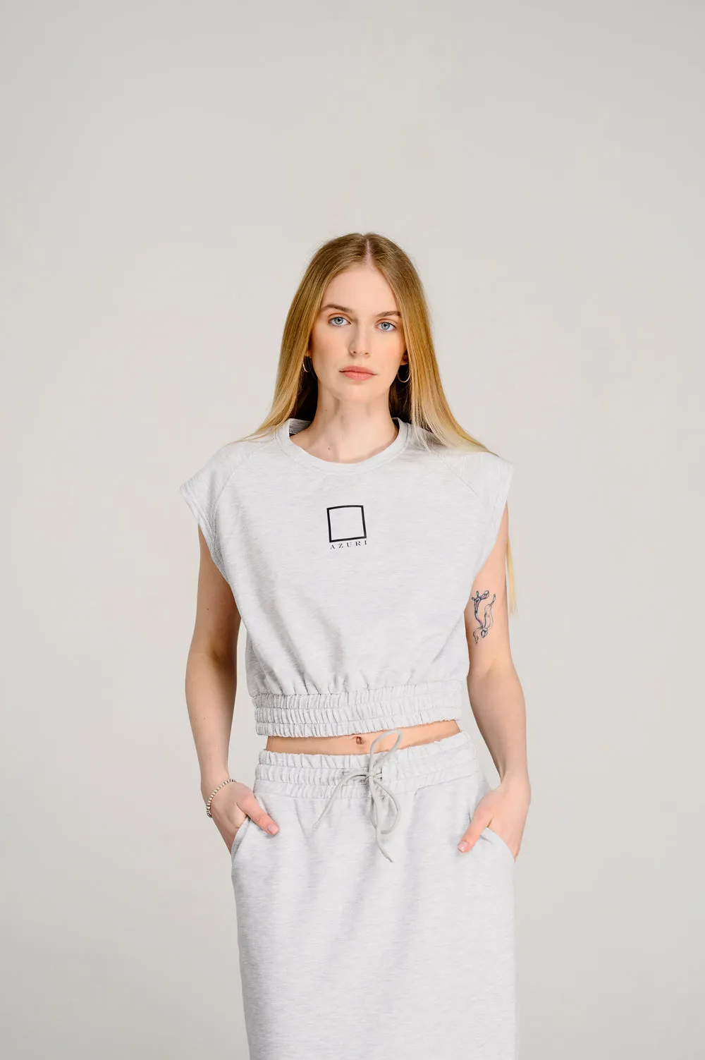 Coton two-piece suit in color "Melange"