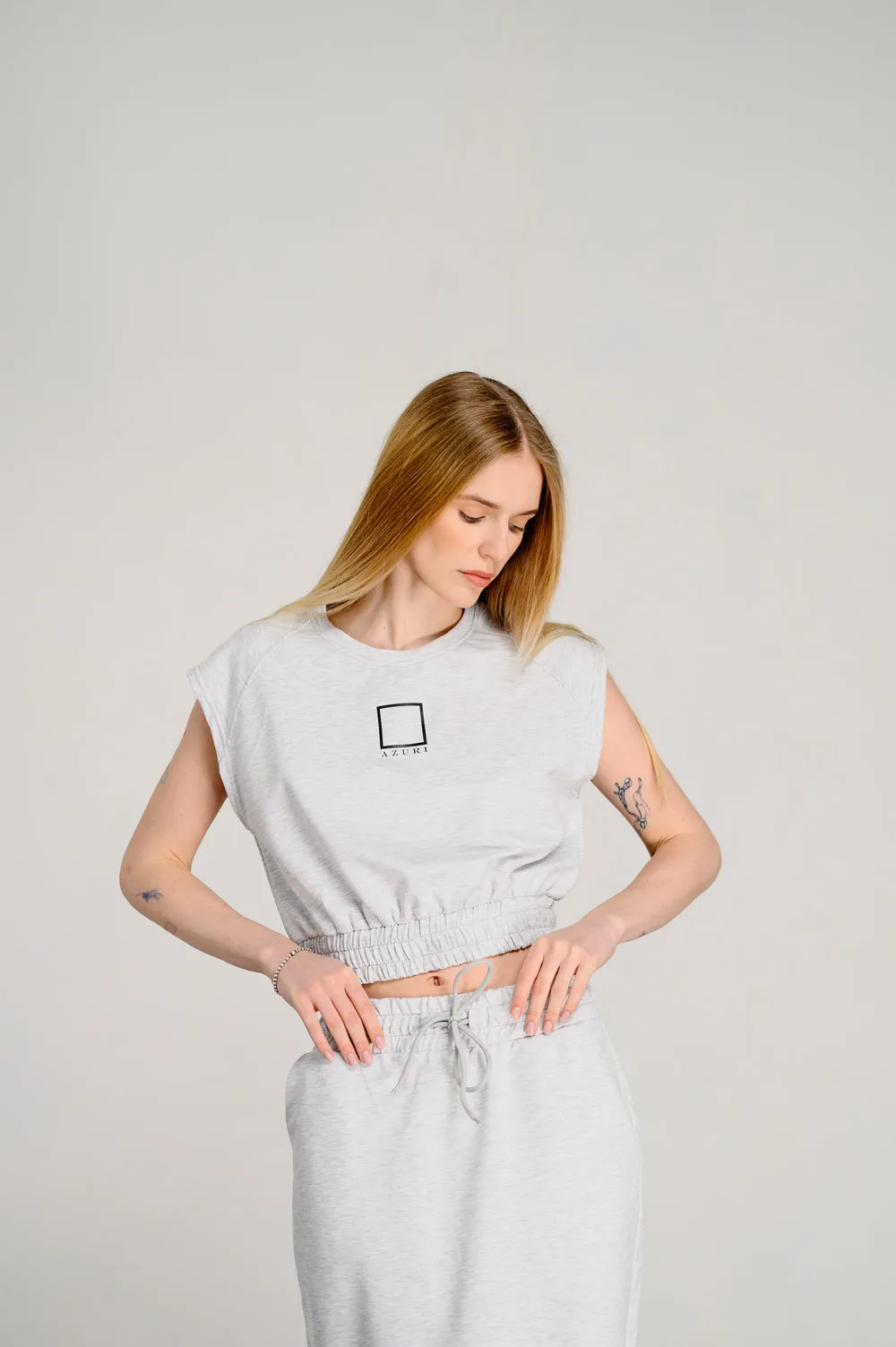Coton two-piece suit in color "Melange"