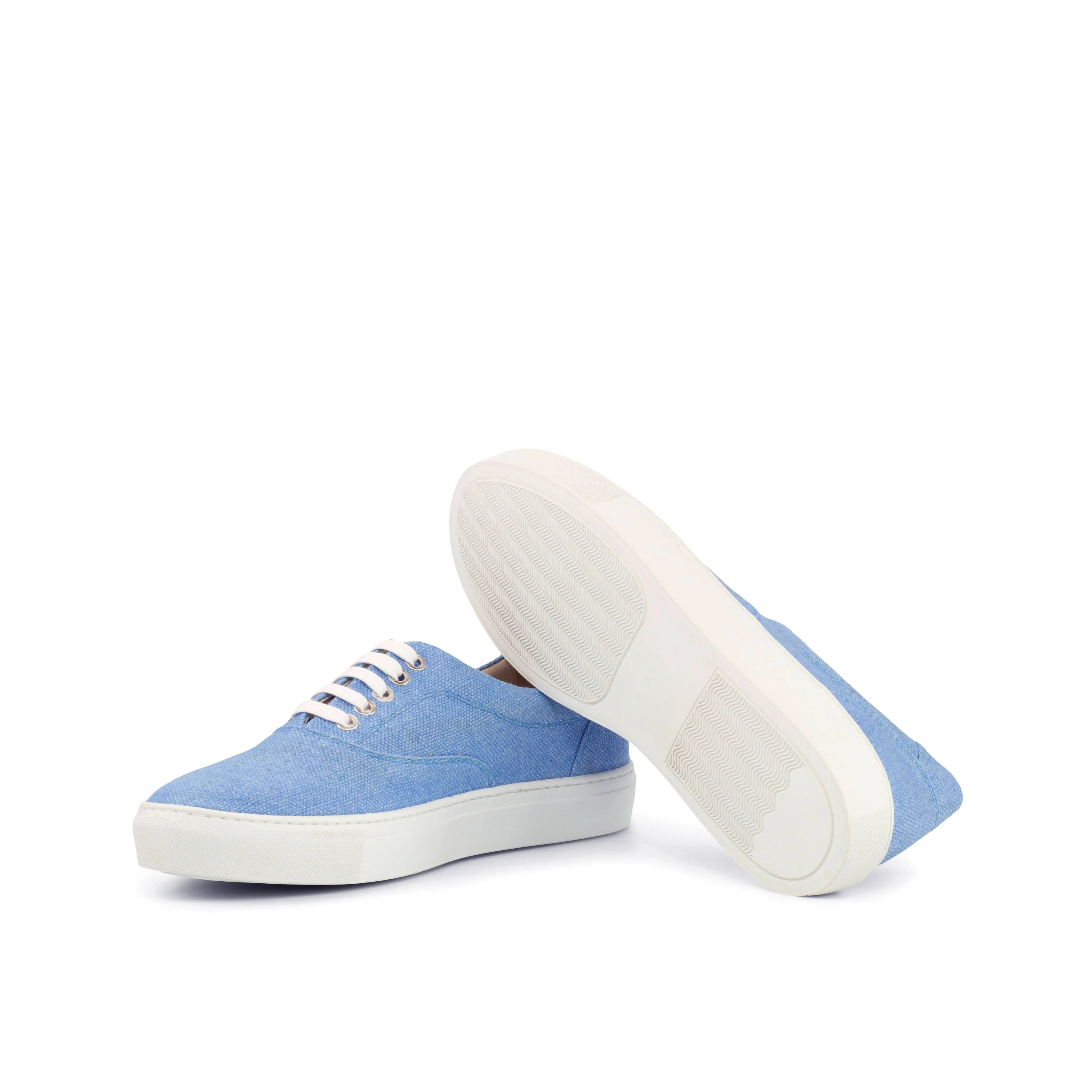 DapperFam Riccardo in Blue Men's Linen Top Sider
