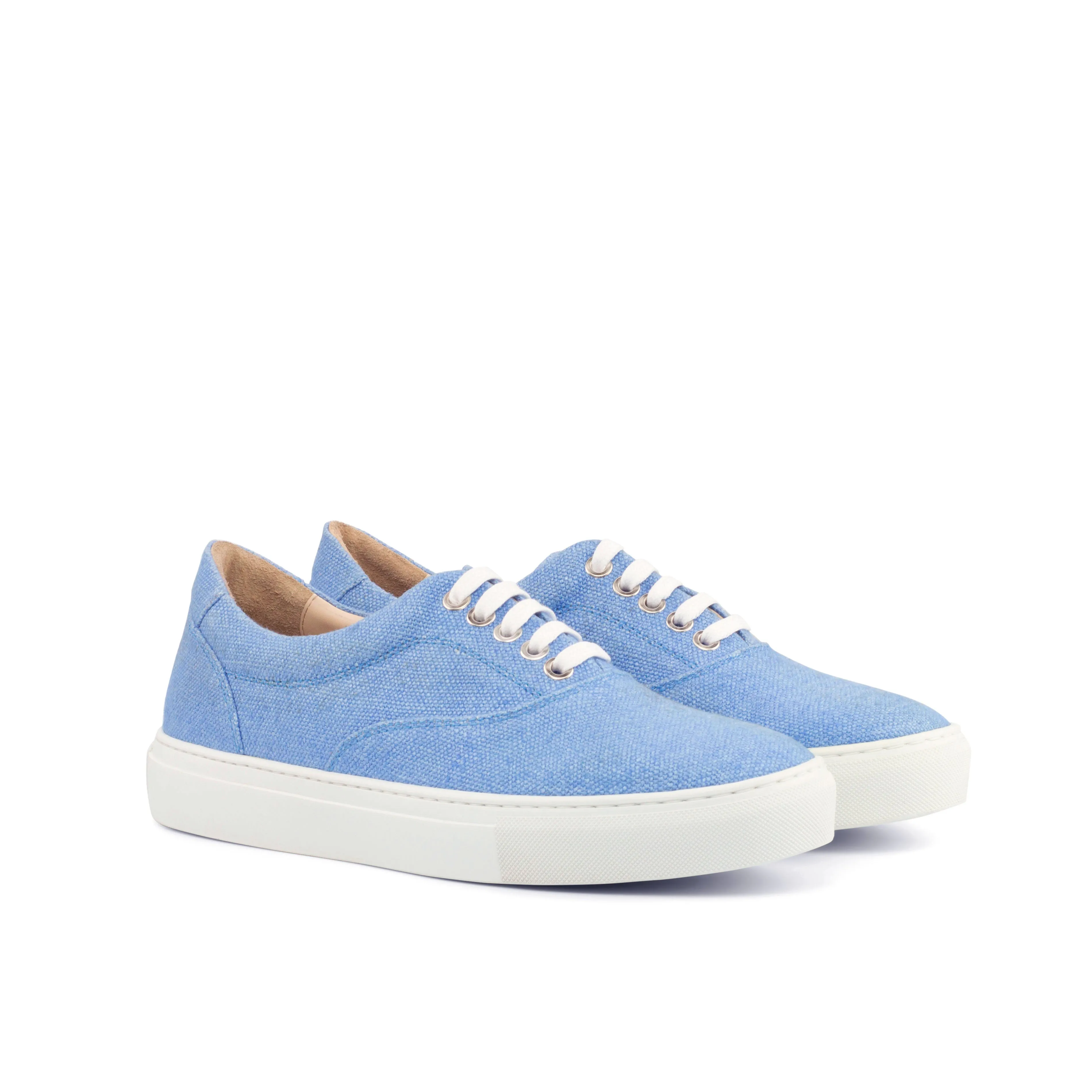 DapperFam Riccardo in Blue Men's Linen Top Sider