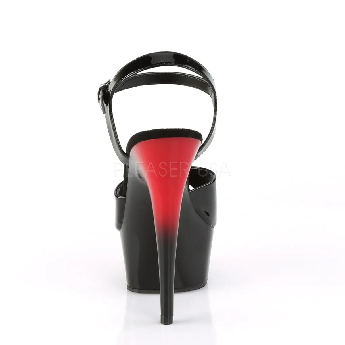 DELIGHT-609BR  Black Patent/Red-Black