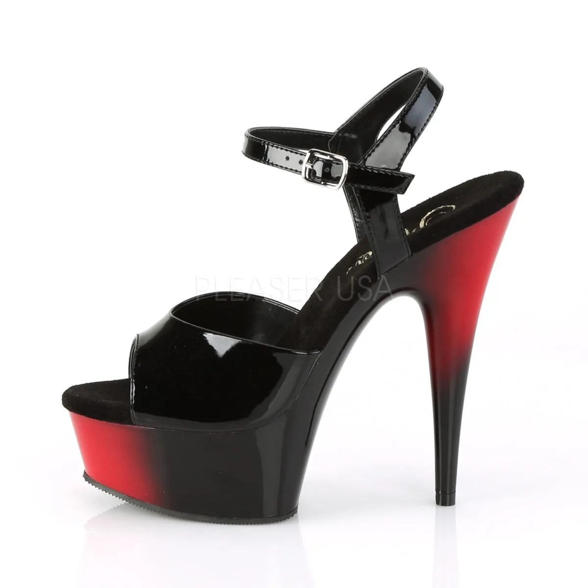 DELIGHT-609BR  Black Patent/Red-Black
