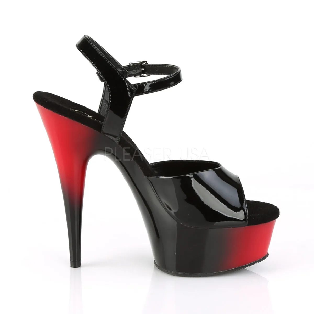 DELIGHT-609BR  Black Patent/Red-Black