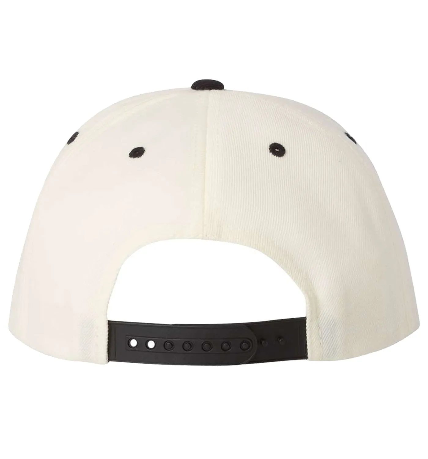 DFB8030 Sheepshead Flat Bill 6 Panel Snap Back Natural Black Hat