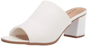 Easy Street womens Mule, White Stretch Fabric, 8.5 US