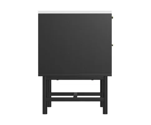 edside Table 2 Drawers - Black