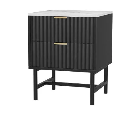 edside Table 2 Drawers - Black