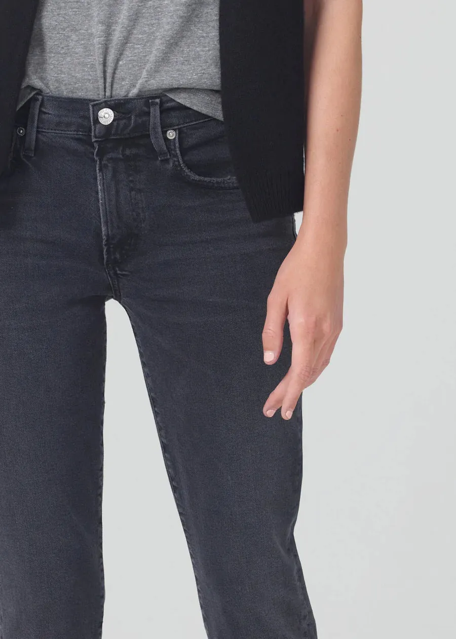 Ella Mid Rise Crop Slim - Film Noir