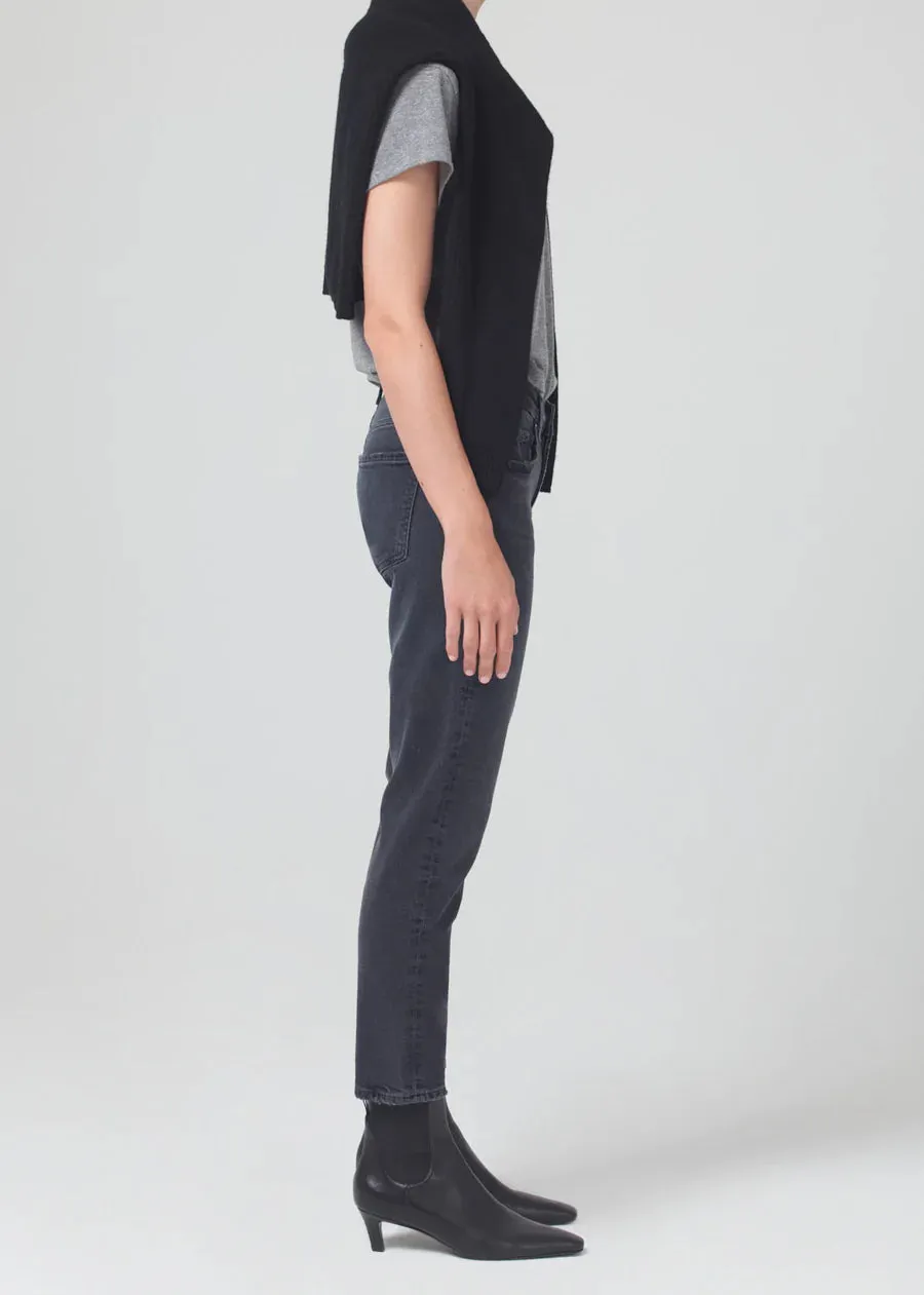 Ella Mid Rise Crop Slim - Film Noir
